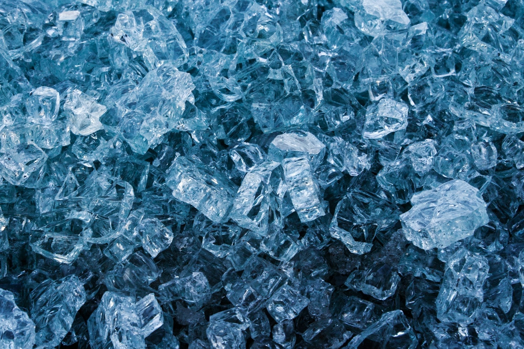 Cold blue plunge water with ice