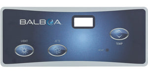 Label, Spaside, Balboa VL402, Duplex Digital, 3-Button, Blank, Lights-Jets, Temp — Balboa Part #10721