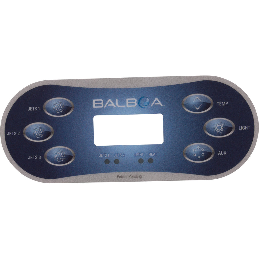 Overlay, Balboa TP600, 6-Button, 3 Jets/Aux — Balboa Part #13579
