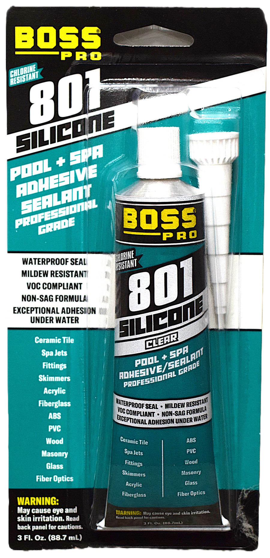 Plumbing Supply, Neutral Cure Silicone Adhesive, Clear — Boss Part #803
