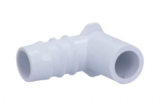 Fitting, PVC, Ribbed Barb Ell Adapter, 90°, 3/4"RB x 1/2"Spg — Waterway Part #411-3500