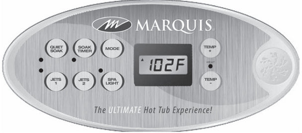 Spaside Control, Marquis, MQ554 7/8 Button, No Overlay — Marquis Spa Part #650-0665
