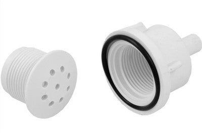 Air Injector, Waterway Top-Flo Straight, 3/8" Barb, White — Waterway Part #670-2290