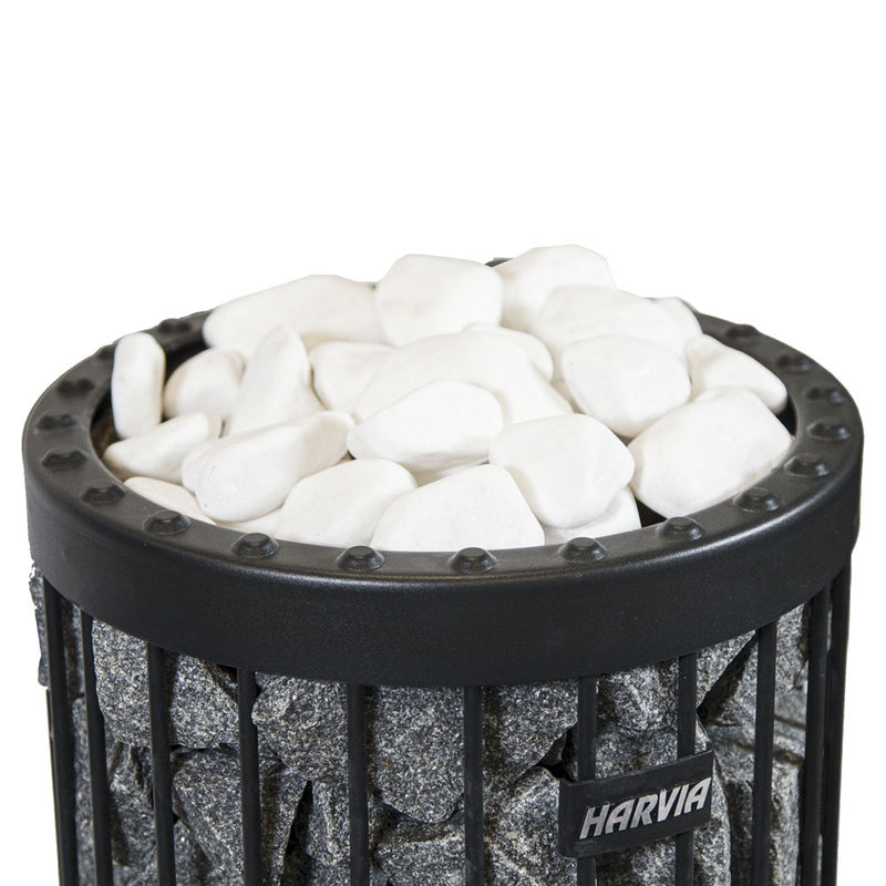 Harvia Decorative White Sauna Heater Stones, Rounded, 5-10cm