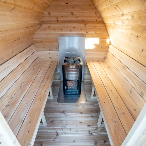Canadian Timber CT MiniPOD Sauna — Eastern White Cedar cube sauna (view 3)