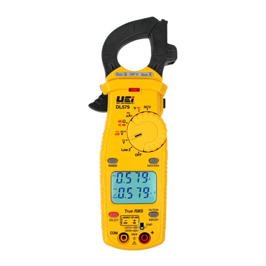Multimeter, Digital, TRMS-Clamp w/ Temp/Capacitance/Inrush — UEI Part #DL579