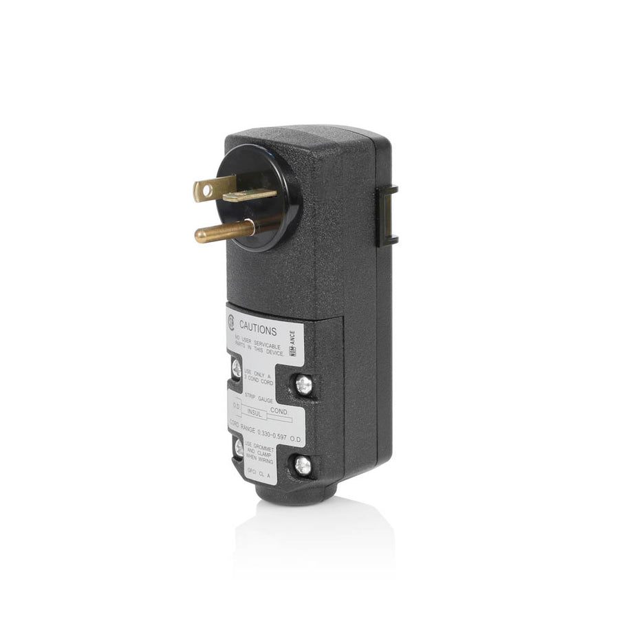 Right-Angle GFCI Plug, 20 Amp, Grounded, Self-Test — Allied Innovations Part #GSRA2