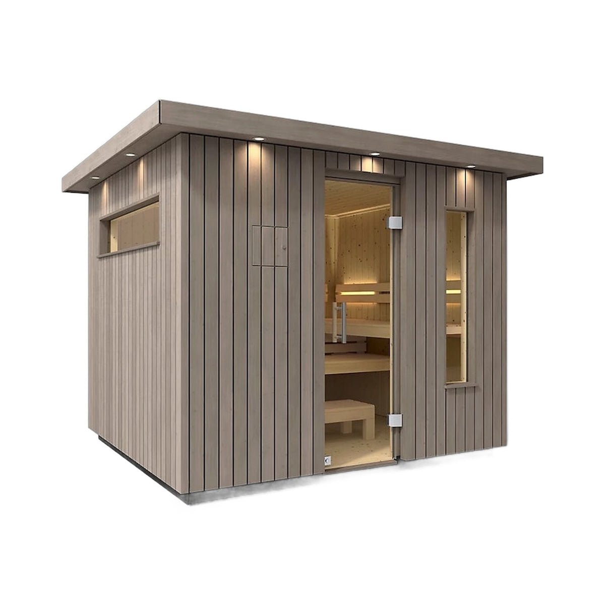 Kohler C2 Outdoor Sauna – Weathered Grey Spruce — Weathered Grey Spruce sauna