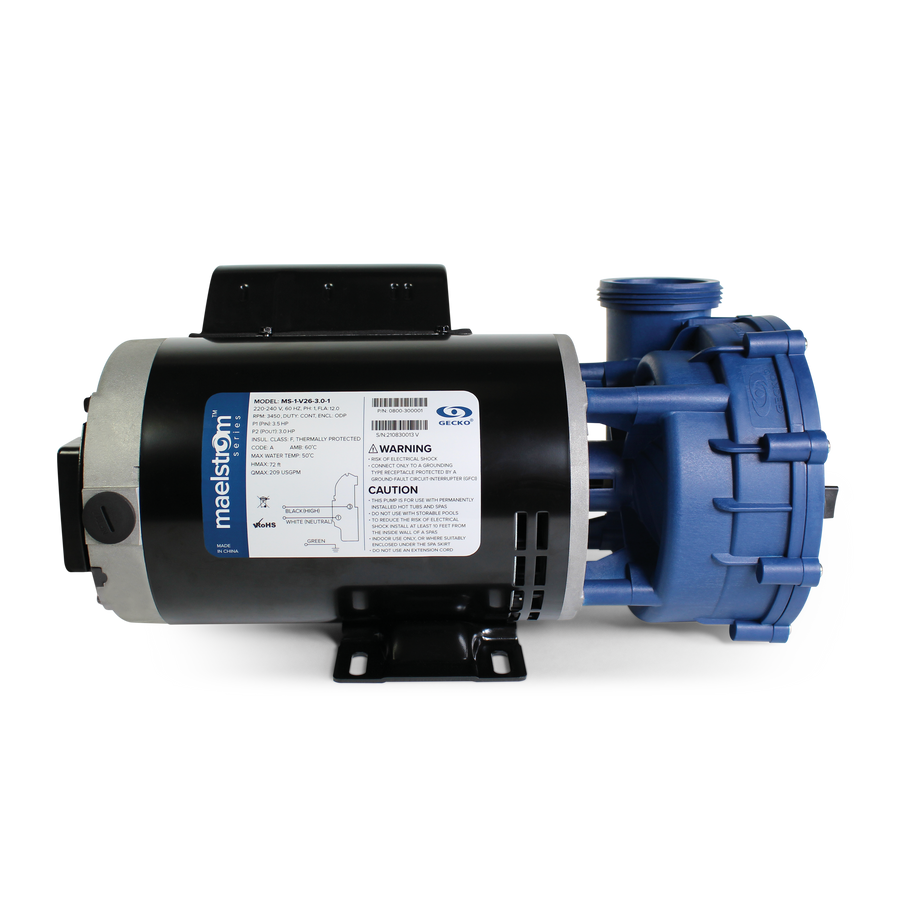 Pump, Gecko Maelstrom, 3.0HP, 230V, 1-speed, 12A, 2" MBT — Gecko Alliance Part #0800-390001
