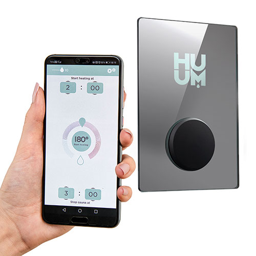 HUUM Sauna Heater Control with Wi-Fi, Digital On/Off, Time,Temp, Mirror