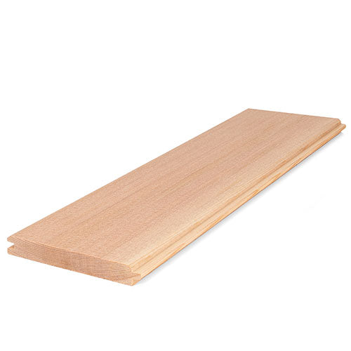 Prosaunas Sauna Wood, Vertical Grain, Clear Grade A+, Tongue & Groove, V-Joint on 2 Edges of the Smooth Face, Wall Material