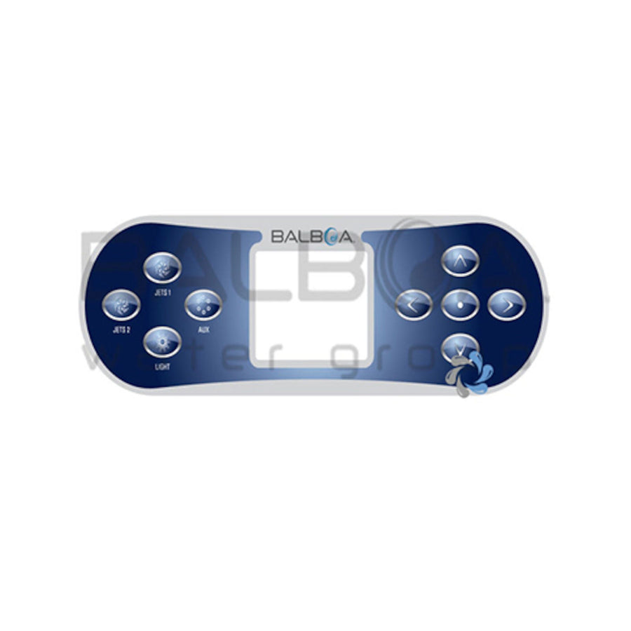 Overlay,Balboa, 9 Button, TP800, Jet, Jet, Aux, Light — Balboa Part #12512