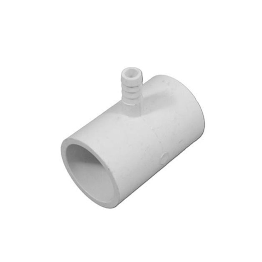Fitting, PVC, Ribbed Barb Tee, 1"S x 1"S x 3/8"RB — Waterway Part #413-4350