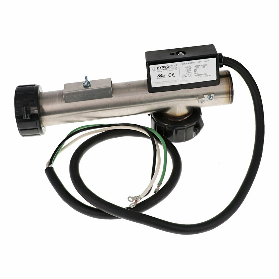 Heater Assembly, Flo-Thru, Arctic Spas "L Style", Titanium — HydroQuip Part #48-9122-AT-K