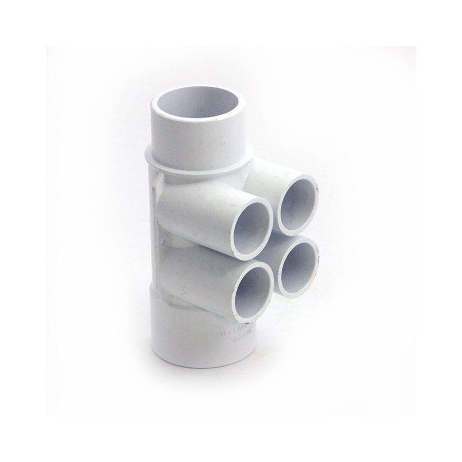 Manifold, PVC, Waterway, 1-1/2"S x 1-1/2"Spg x (4) 3/4"S — Waterway Part #672-4190