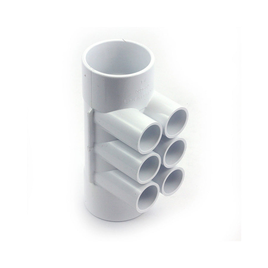 Manifold, PVC, Waterway, 2"S x 2"S x (6) 3/4"S Ports — Waterway Part #672-4270