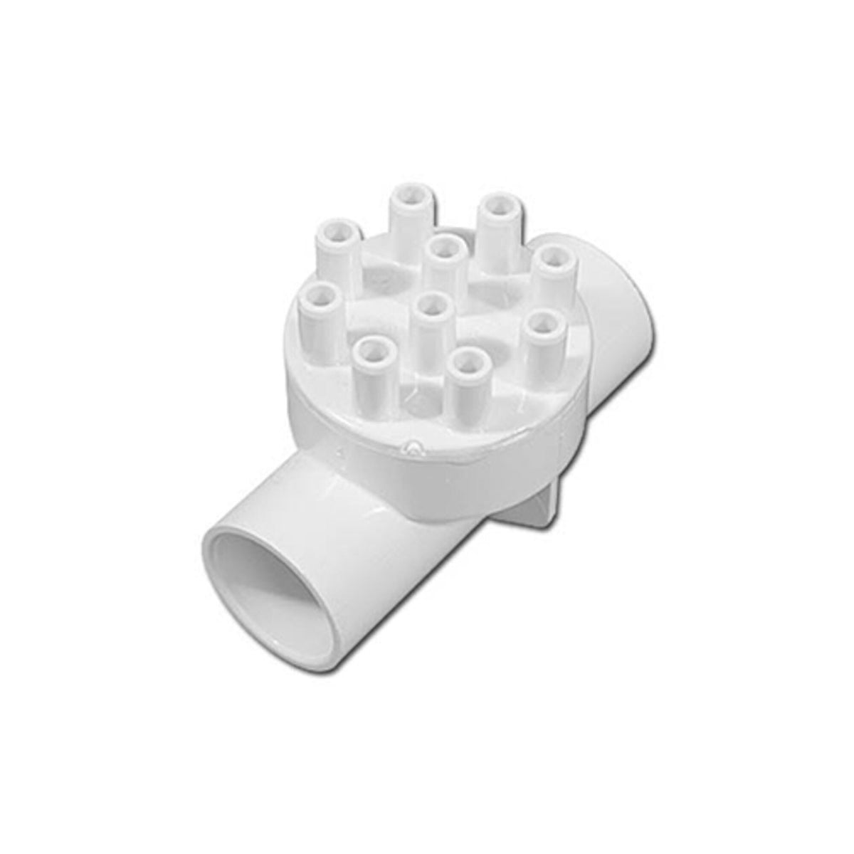 Manifold, PVC, Waterway, 1"S x 1"S x (10) 3/8"SB Ports — Waterway Part #672-5080