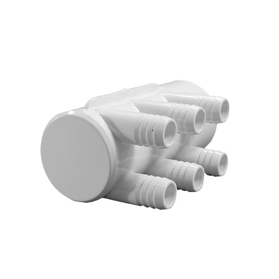 Manifold, PVC, Waterway, 2"S x Dead End x (6) 3/4"RB Ports — Waterway Part #672-7180