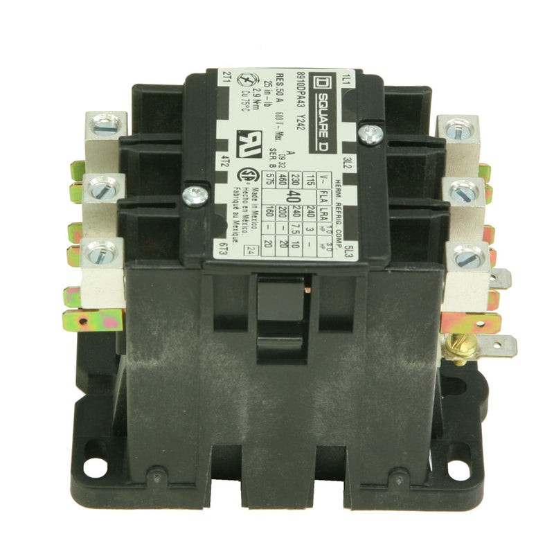 Mr.Steam Contactor, 50A, 3-Pole, 120V, 50/60, CU Series