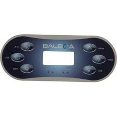 Overlay, Spaside, Balboa VL600S, Oval, 6-Button, Jets-Aux — Balboa Part #11877