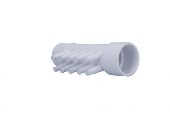 Manifold, PVC, Waterway, 1-1/2"S x 1-1/2"Spg x (10) 3/8"SB — Waterway Part #672-4660