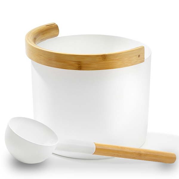 Kolo Sauna Bucket with curved handle and Ladle, Bamboo/Aluminum, 1Gal - view 6