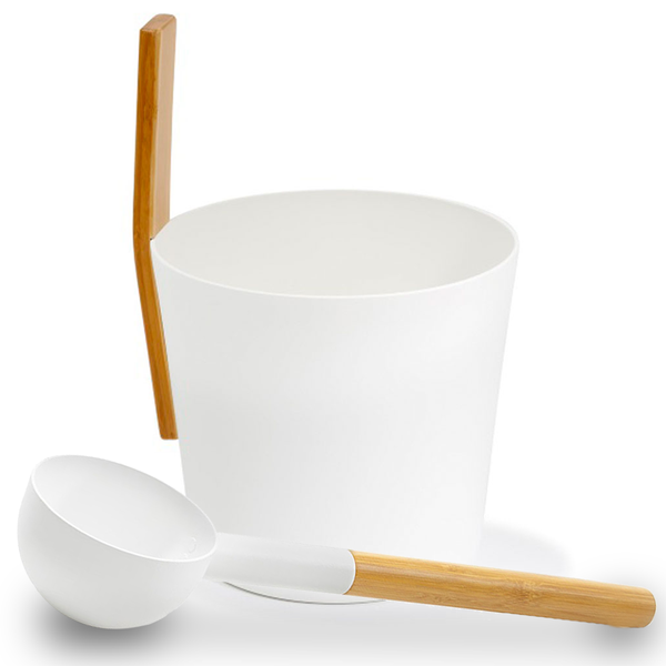 Kolo Sauna Bucket with straight handle and Ladle, Bamboo/Aluminum, 1Gal - view 5