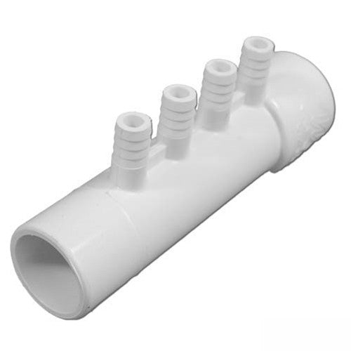 Manifold, PVC, Waterway, 1"S x 1"Spg x (4) 3/8"RB Ports — Waterway Part #672-0400