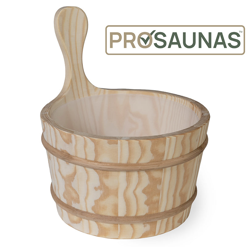 Prosaunas Lined Wood Sauna Bucket, 4-Liter