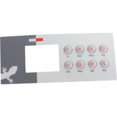 Overlay, Spaside, Gecko TSC4, 8-Button, Pump1-Pump2-Blower — Gecko Alliance Part #9916-100094