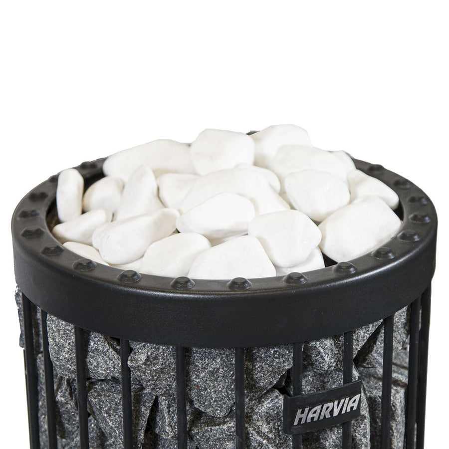 Harvia Decorative White Sauna Heater Stones, Rounded, 5-10cm