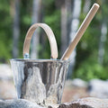 Rento Sauna Bucket, Stainless Steel w/ Birch Wood Curved Handle - view 6