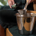 Rento Sauna Bucket, Stainless Steel w/ Birch Wood Curved Handle - view 8