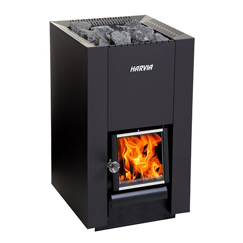 Harvia Linear 18 Compact Wood-Burning Sauna Stove – front view