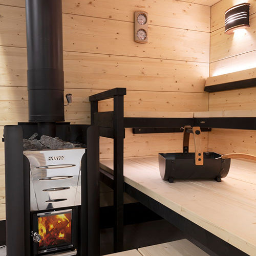 Harvia Sauna Bucket, Black Steel w/ Thermo-Aspen - view 4