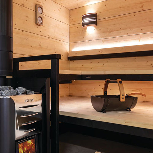 Harvia Sauna Bucket, Black Steel w/ Thermo-Aspen - view 5