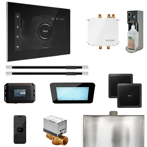 Mr.Steam Bliss Steam Shower Control Package w/ iSteamX Control and Linear SteamHeads (2)