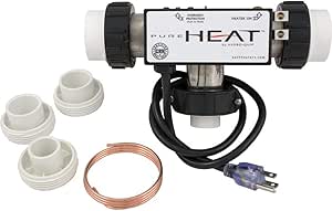 Bath Heater, HydroQuip T-Style w/Pressure Switch, 1.5KW, 115 — HydroQuip Part #PH100-15UP