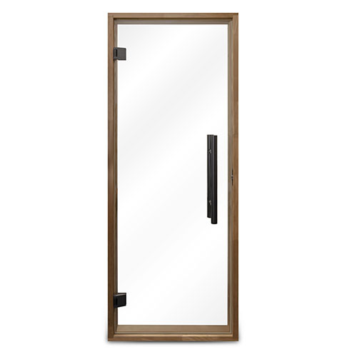 Prosaunas Prehung Clear Glass Sauna Door, Thermo-Aspen Frame
