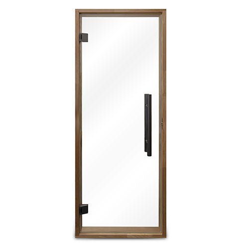 Prosaunas Prehung Clear Glass Sauna Door, Thermo-Aspen Frame