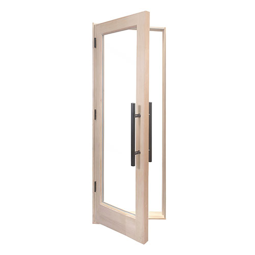 Prosaunas Douglas Fir Sauna Door, Hemlock Jamb, Dual-Pane Insulated Glass