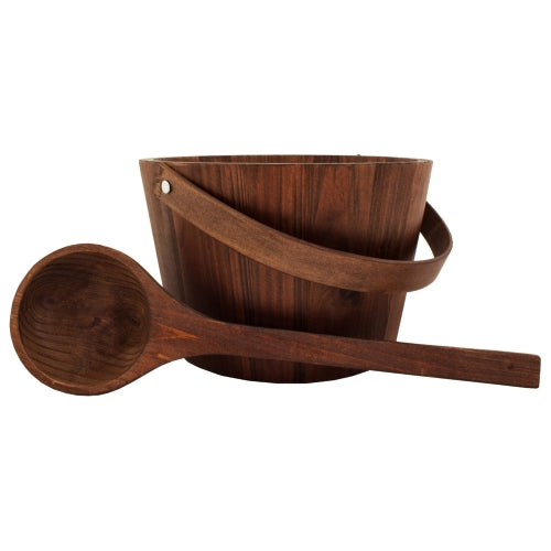 Prosaunas Spruce 1-Gal Sauna Pail w/ Bail Handle and Ladle