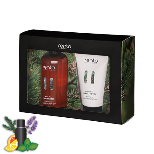 Rento Body Gift Set, Body Wash 400mL, Sauna Honey 150mL