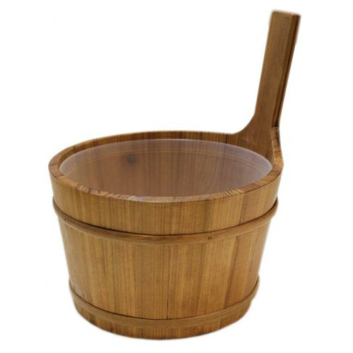 Prosaunas Traditional 1-Gal Spruce Sauna Bucket w/ Upright Handle