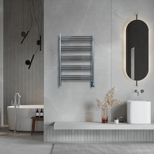 ThermaSol Heated Towel Warmer, Polished Chrome in Use