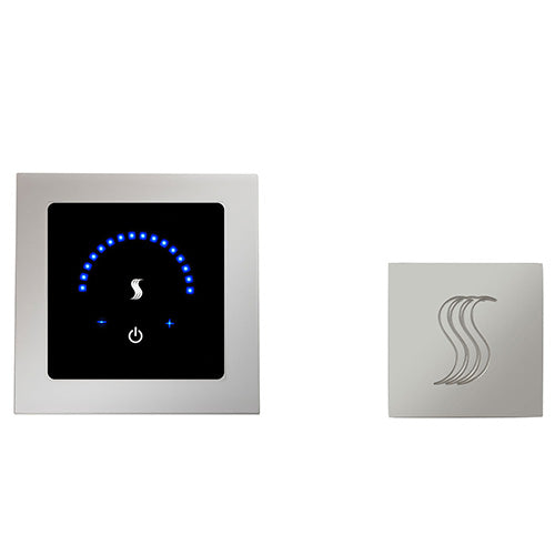 ThermaSol MicroTouch Square Recessed Control with SteamVection Square Steam Head Polished Chrome