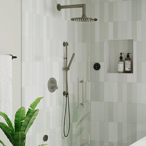 ThermaSol Microtouch Round Steam Shower Control in Shower