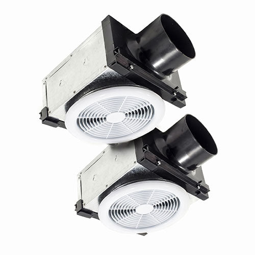 Bathology Dual Vent Bath Fan with Optional Lighting, 230CFM