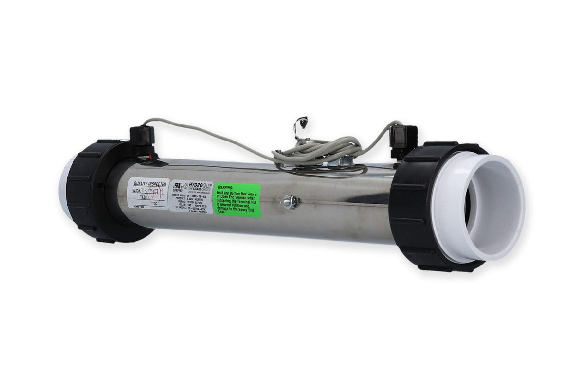 Heater Assembly, HydroQuip, Flo-Thru, M7, 5.5KW, 230V — HydroQuip Part #26-0069-7S-KS
