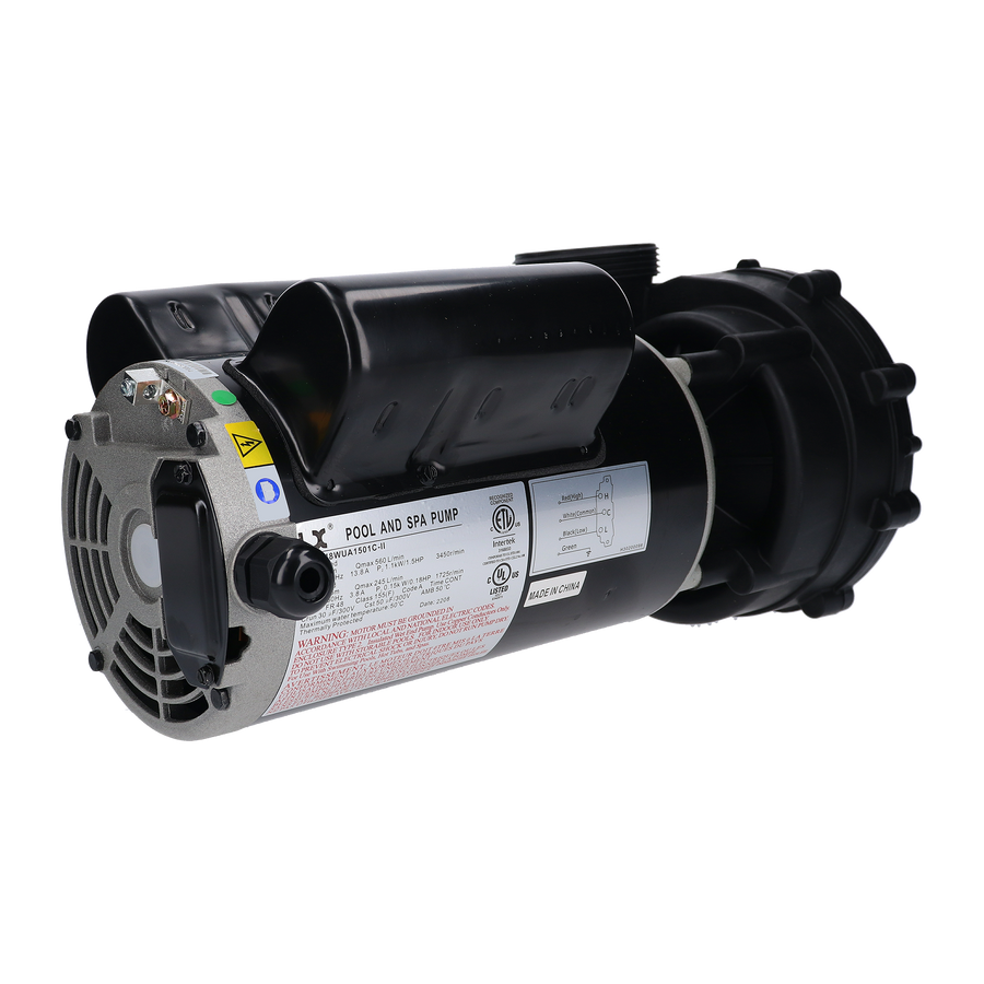 Pump, LX, 1.5HP, 115V, 2-Speed, 13.8A, 2" In/Out, 48 Frame — LX Part #48WUA1501C-II (NF)
